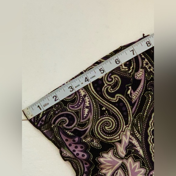 Woman’s Dressbarn Blouse XL Purple Paisley Embroidered Made in USA - Picture 7 of 11